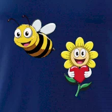 Parové triko - Včela a květina