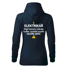 Elektrikář - hlavní jistič - Nápis na zádech