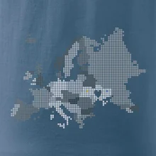 Mapa Evropy - srdce v Ukrajině
