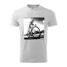 Cyklista černobílá cesta