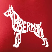 Doberman - nápis v tělě