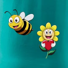 Parové triko - Včela a květina