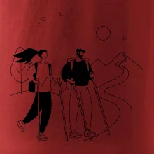 Kreslený pár na výletě