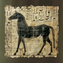 Egyptské hieroglyfy kůň