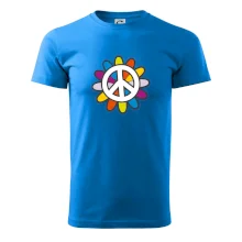 Peace symbol s kreslenou květinou