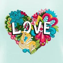 Love nápis květovaný