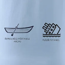 Řemeslnici postavili archu, fušeři Titanic