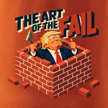 Donald Trump zazděný ve vlastní zdi