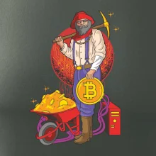 Horník těží bitcoiny