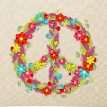 Peace symbol červené květiny