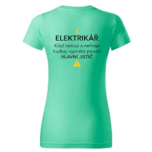 Elektrikář - hlavní jistič - Nápis na zádech