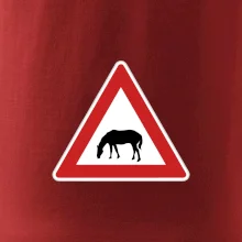 Dopravní značka - Pozor pasoucí se kůň