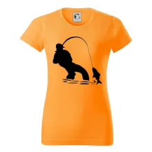 Rybář tahající rybu