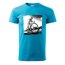 Cyklista černobílá cesta