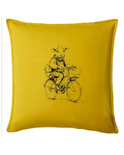 Kráva v obleku na kole