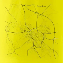 Černobílá mapa Chrudim