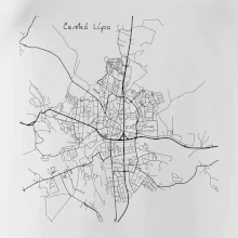 Česká Lípa - Mapa černobílá