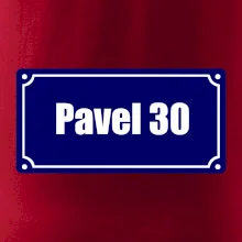 Jméno a věk - uliční cedule - modrá