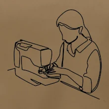 Švadlena a šicí stroj jedním tahem