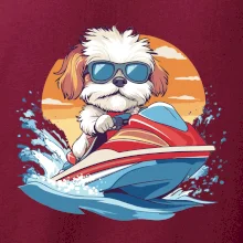 Bišonek na vodním skútru