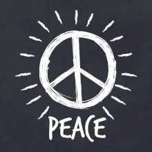 Peace symbol černobílý