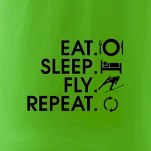 Eat sleep fly repeat - skoky na lyžích