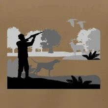 Lovec a ohař v lese