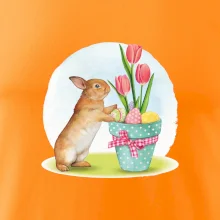 Velikonoční zajíček tulipány