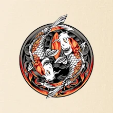 Yin & Yang Koi kapr - oranžový