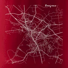 Černobílá mapa Znojmo