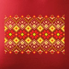 Ukrajinský vzor  - Červené květiny