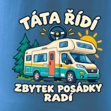 Táta řídí zbytek posádky radí rodinný karavan