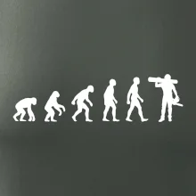 Evoluce dřevorubec - pila a kmen