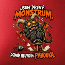 Drsné rohaté monstrum se bojí pavoučka