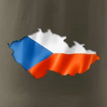 Česká vlajka v obrysu republiky