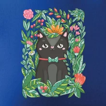 Kočka s květy malovaná