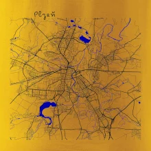 Plzeň mapa s vodními toky