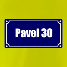 Jméno a věk - uliční cedule - modrá