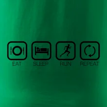Eat sleep run repeat v řadě Eat sleep run repeat v řadě
