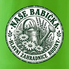 Naše babička hlavní zahradnice rodiny vintage konev