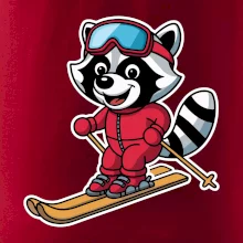 Mýval na lyžích - kreslený