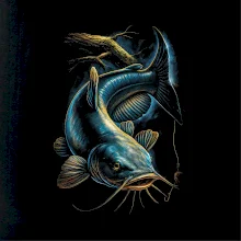 Obrázek sumec a kus stromu