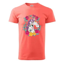 Kůň barevný s květinami