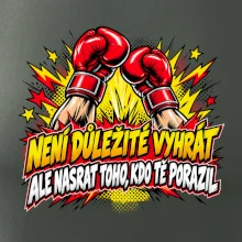 Není důležité vyhrát - komiksové červené boxerské rukavice