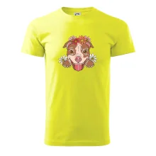 Americký stafordširský teriér hlava s květinami