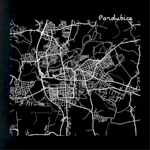 Mapy měst černobílé Pardubice