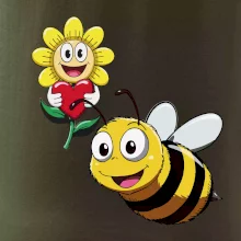 Parové triko - Včela a květina