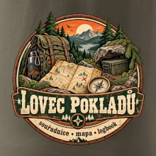 Lovec pokladů vintage horský odznak