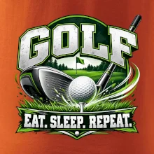Golfová hůl s míčkem eat sleep repeat
