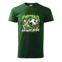 Fotbalový míč a stadion eat sleep repeat
